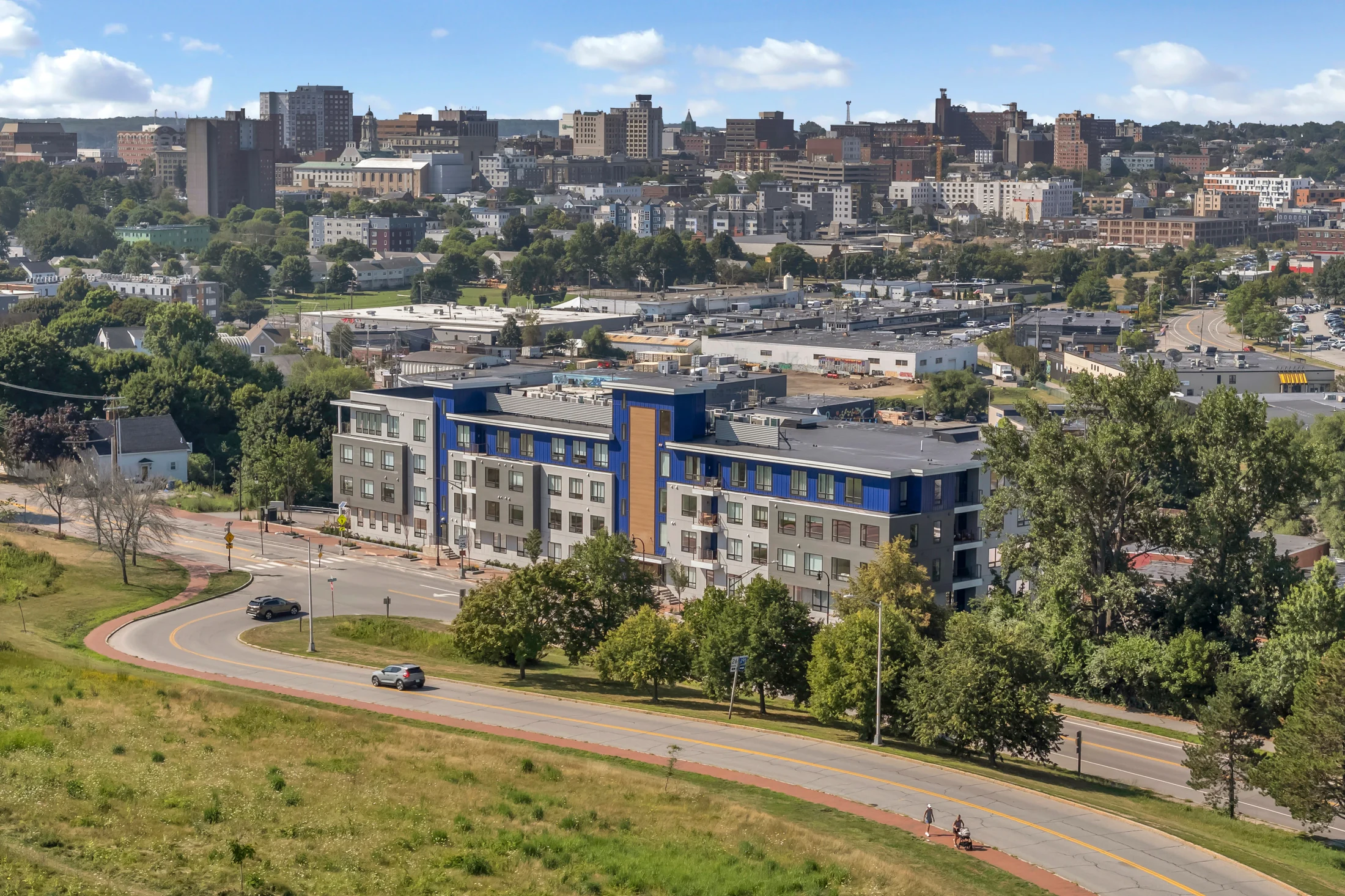 Aerial perspective of 218 Washington Avenue